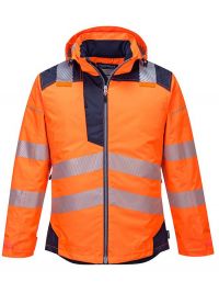 Warnschutz Regenjacke Winter Orange/Dunkelblau
